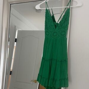 Nordstrom Green Crochet Midi Dress